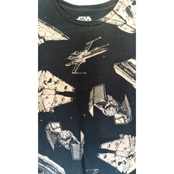 Star Wars Fifth Sun Ships X Wing TIE Star Destroyer Millennium Graphic T-shirt S - Picture 2 of 4